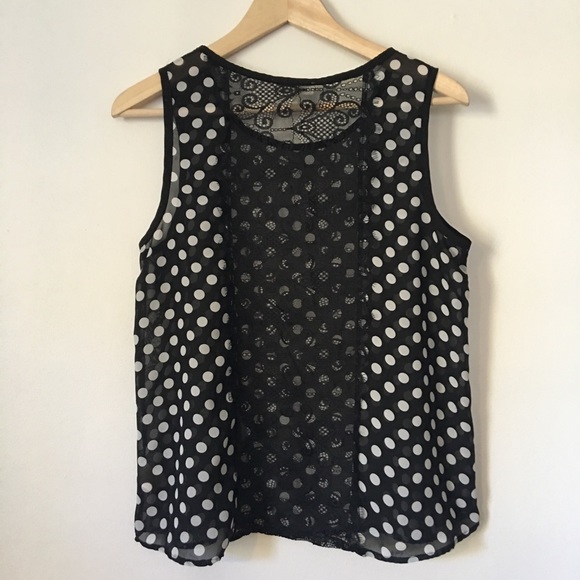 Tops - 🚫DONATING🚫 Monteau Polka Dot Lace Shell