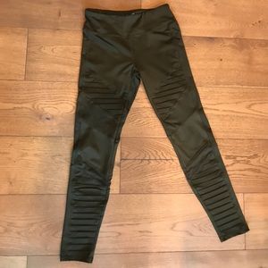 Kyodan Olive Green Moto Styling Workout Legging