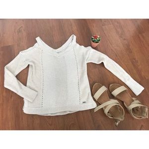 cold-shoulder knit sweater