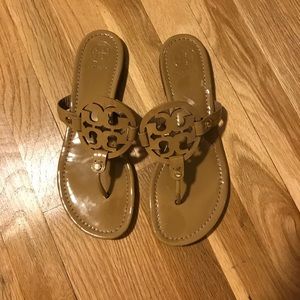 Tory Burch Miller Sandals in Patent Tan