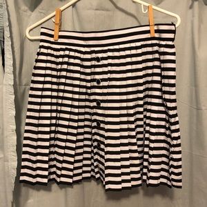 Black and white striped flow skirt
