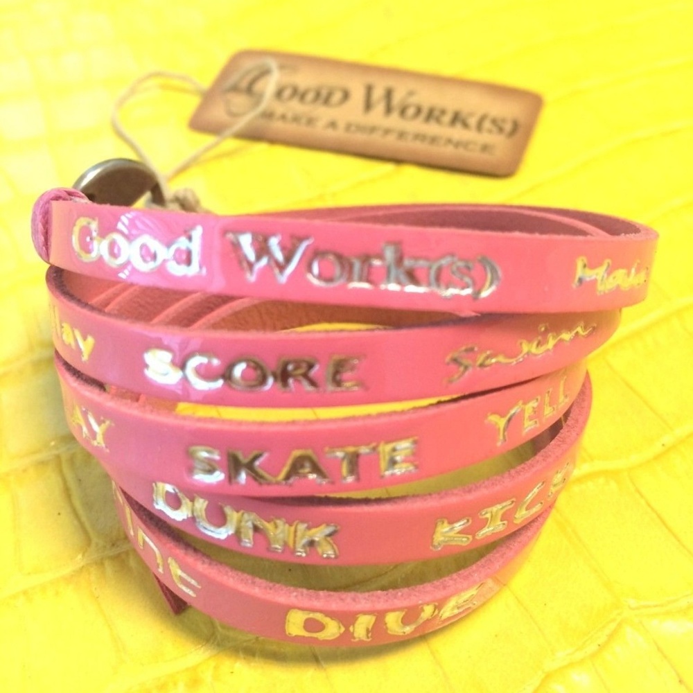 Good Works Patent Leather Pink WrapAround Bracelet