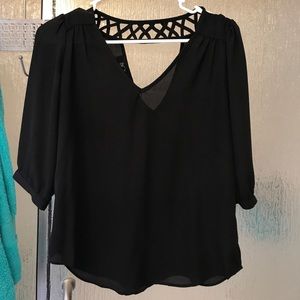 XS Sheer Black Blouse