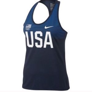Nike Girls USA Tank Top Shirt Blue Navy Olympics