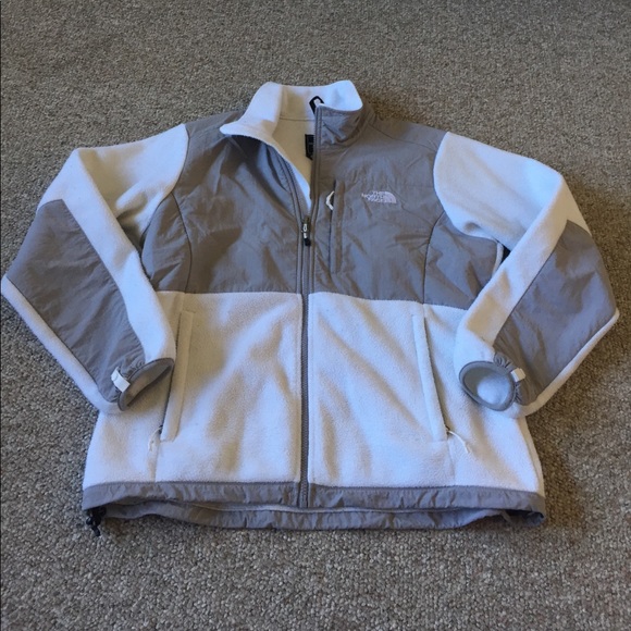 The North Face Tops - The North Face White and Gray Denali Jacket