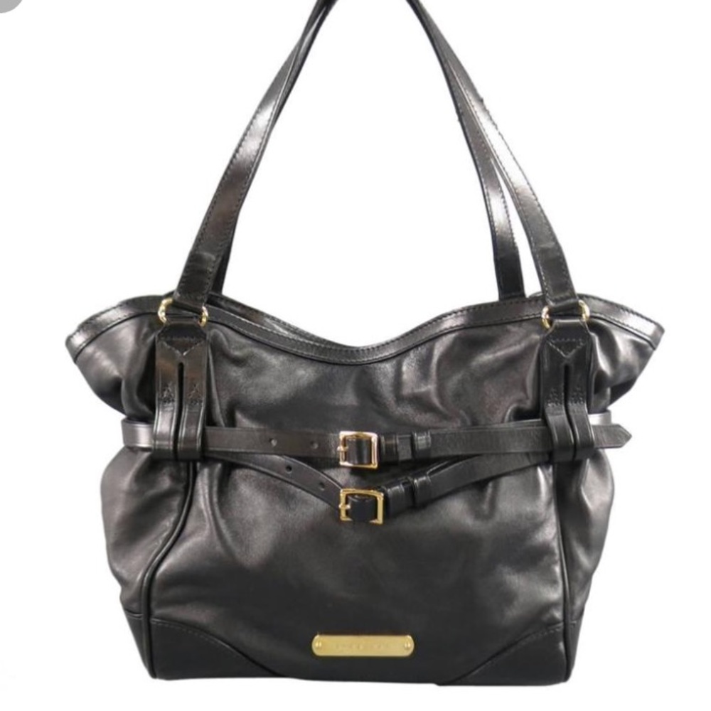 Authentic Burberry double belted leather purse