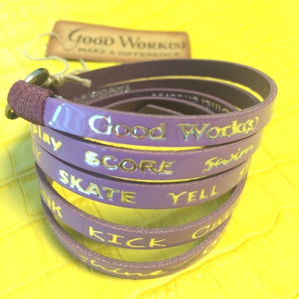 Good Works Patent Leather Purple Wrap Bracelet