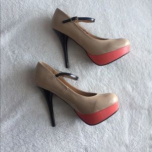 Never Worn Nude and Coral Pumps