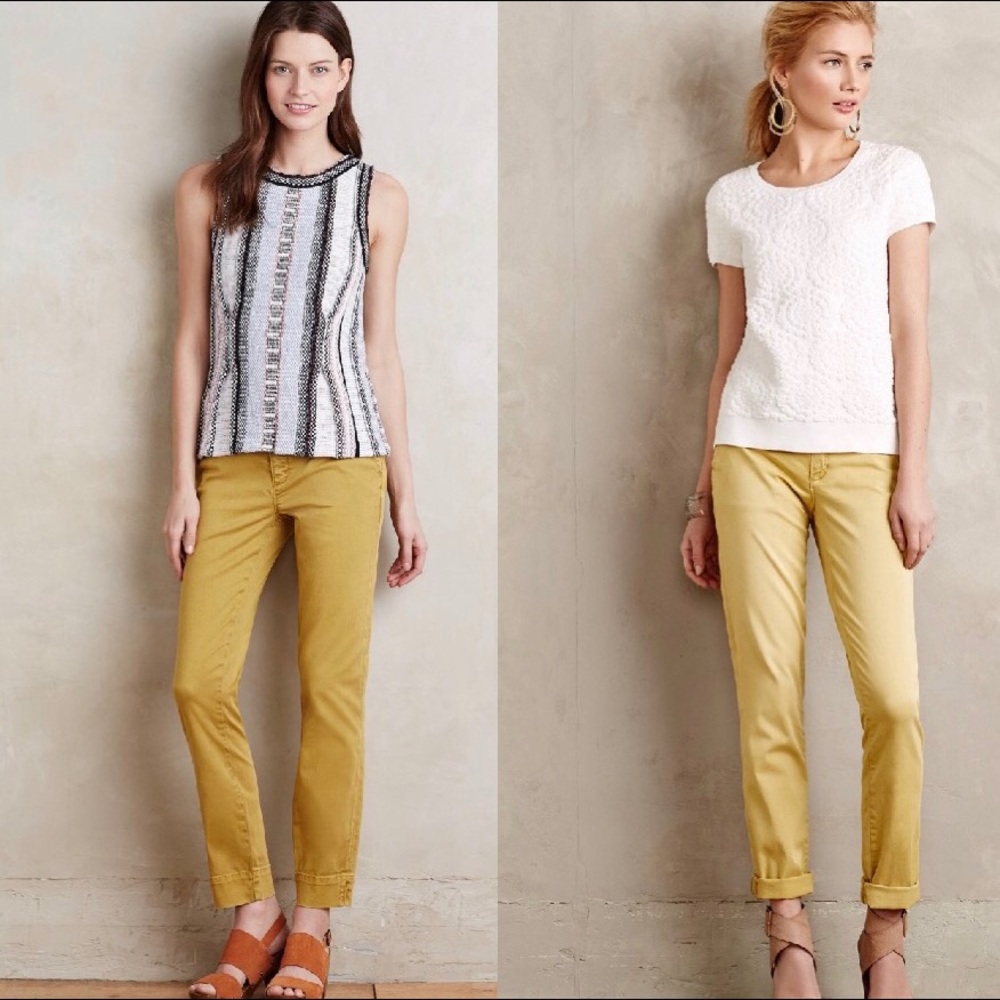 Mustard yellow Pilcro Chino Pants Anthropologie