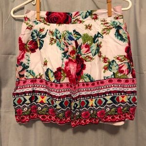 Forever 21 floral print mini skirt