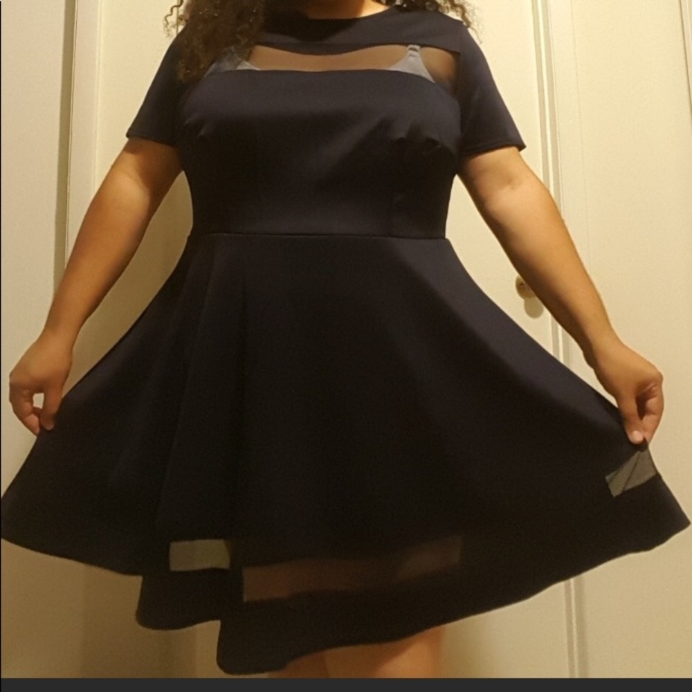 Navy Dress with mesh lining