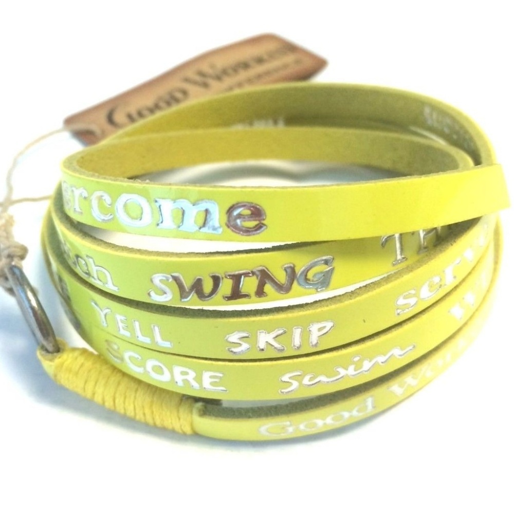 Good Works Patent Leather Yellow Wrap Bracelet