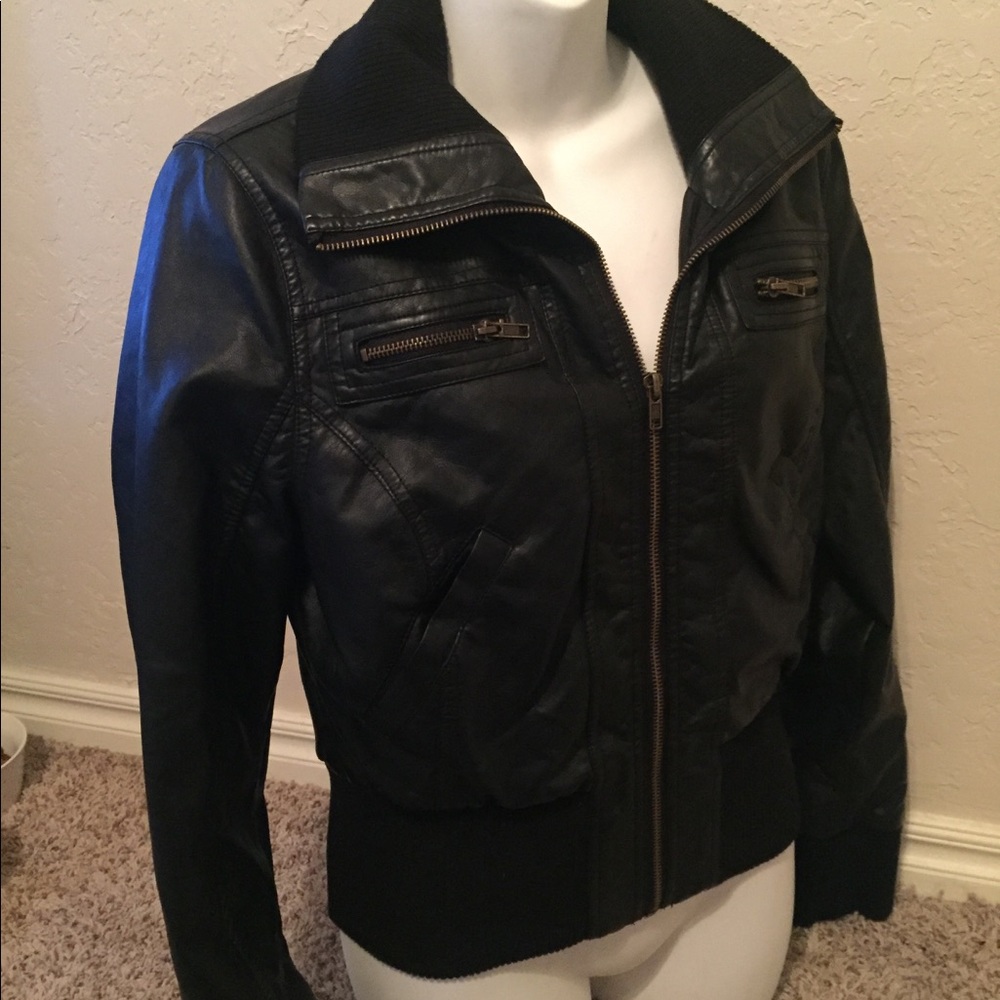 Black leather jacket