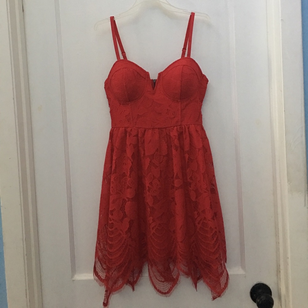 Red Dress with floral design