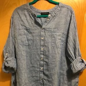 Chambray casual top SZ 18/20