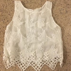 White lace crop