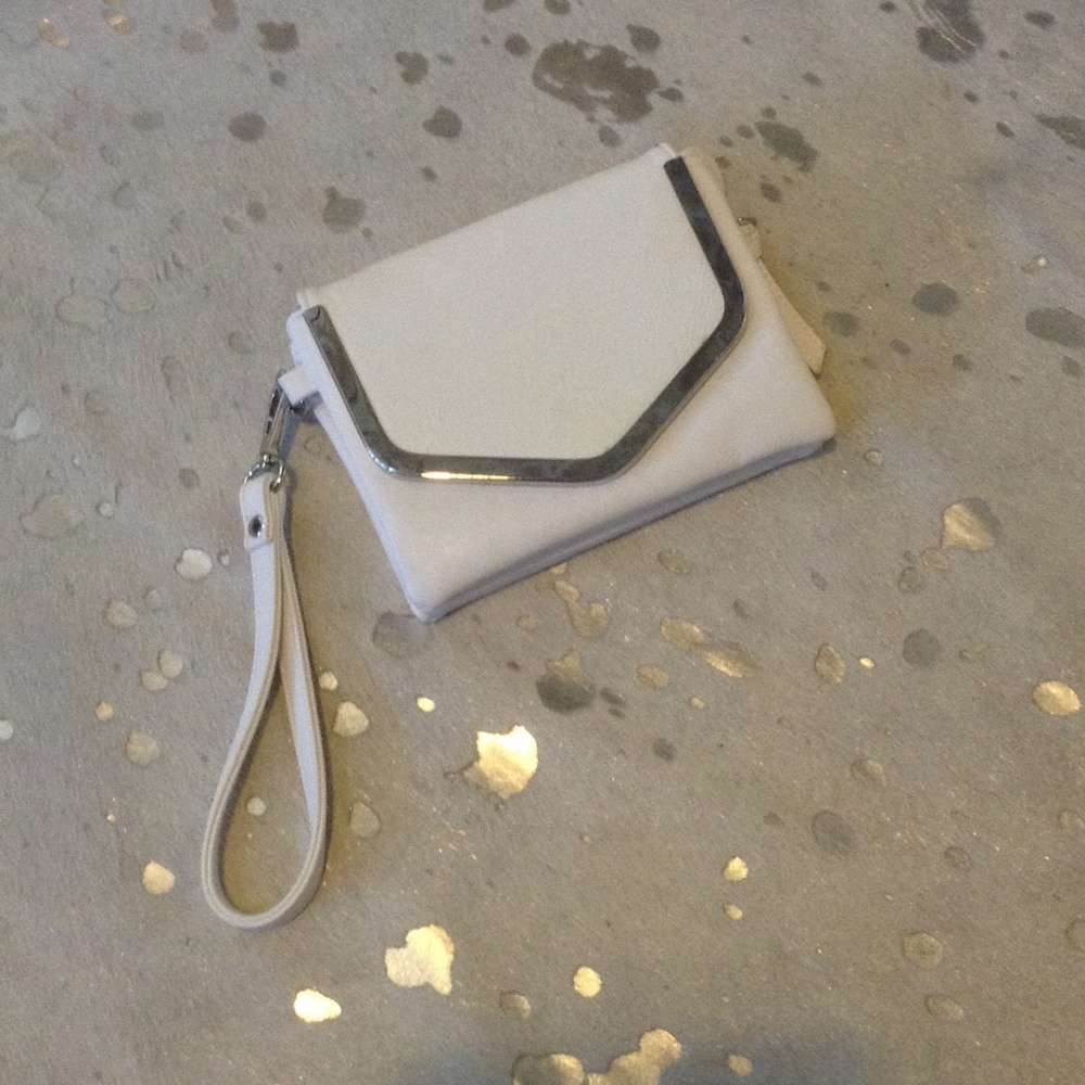White and Silver Wristlet