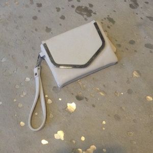 White and Silver Wristlet