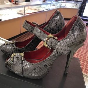 Cesare Paciotti exotic skin snake maryjanes 39