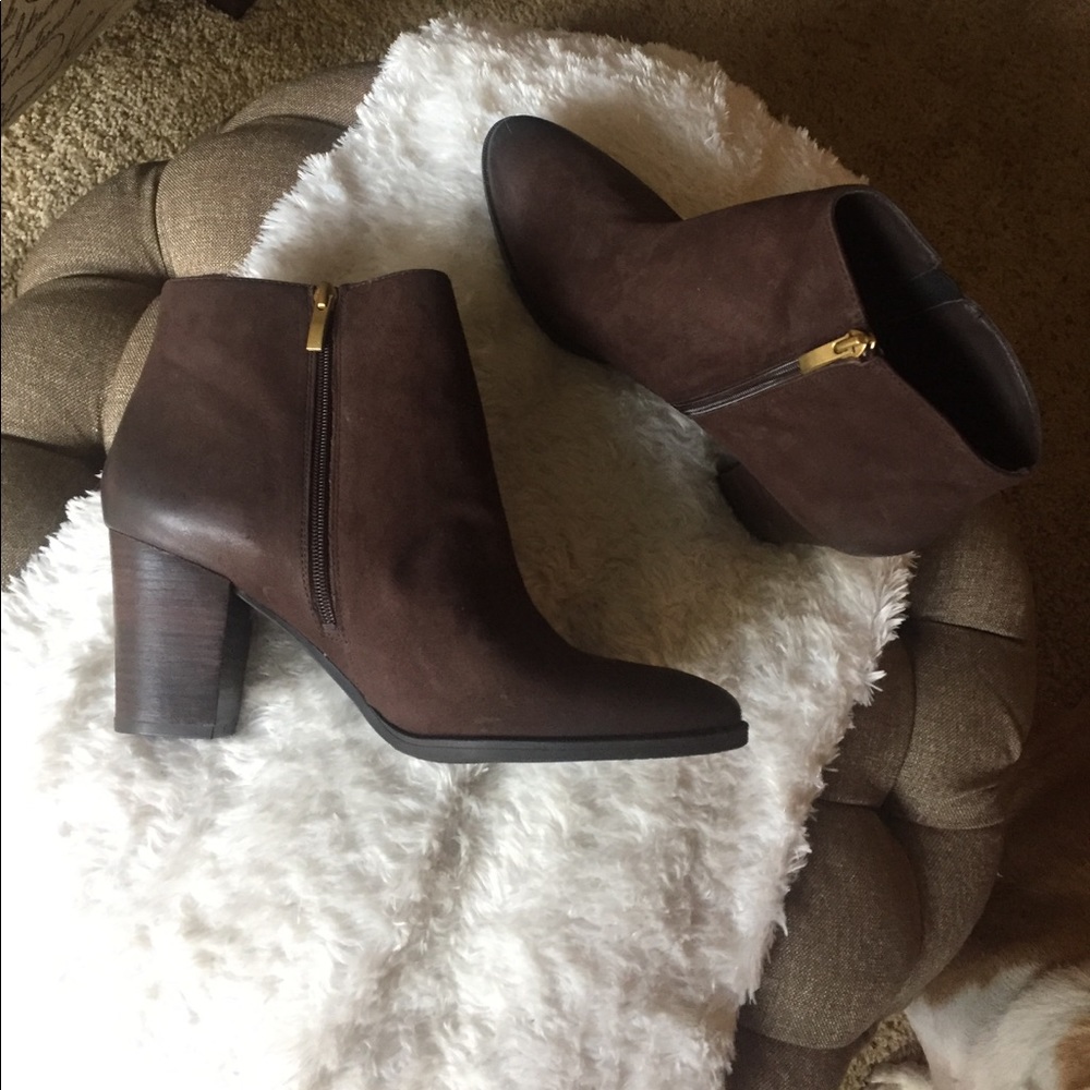 Brown Low Heeled Booties