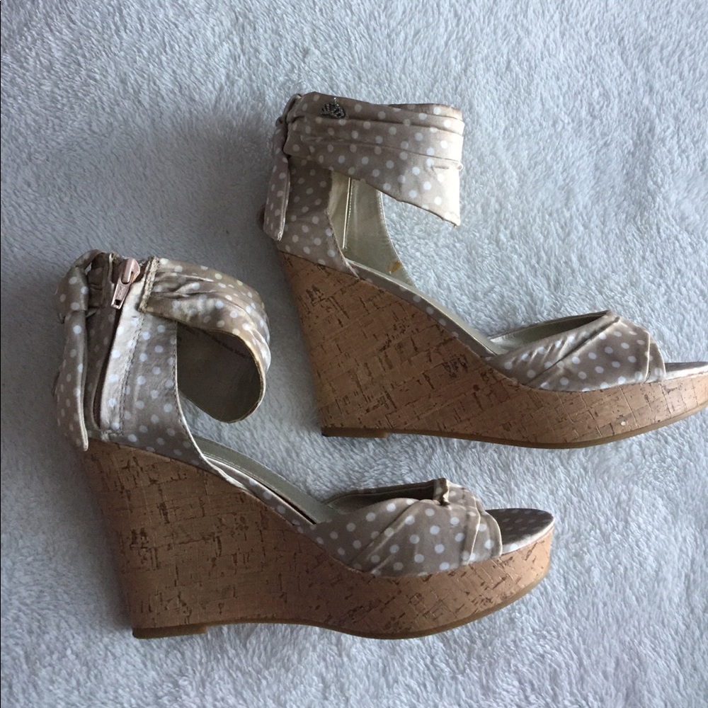 Fergalicious by Fergie Nude Polka Dot Wedges