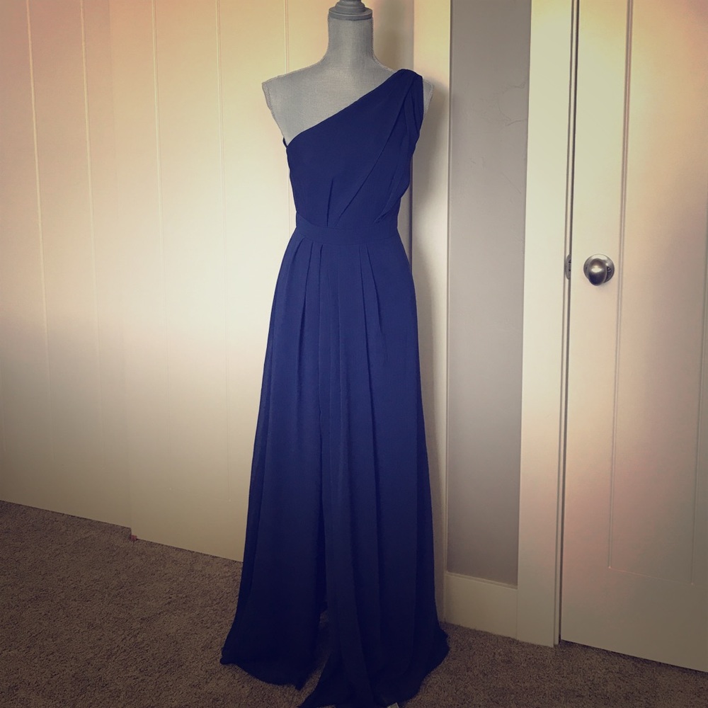 David’s Bridal Formal Floor Length Blue Dress