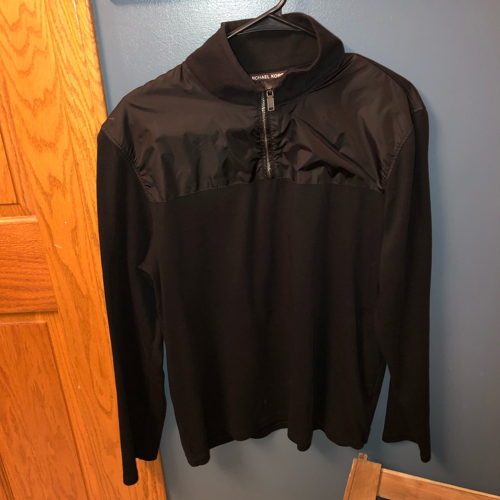 Michael Kors half zip two textured