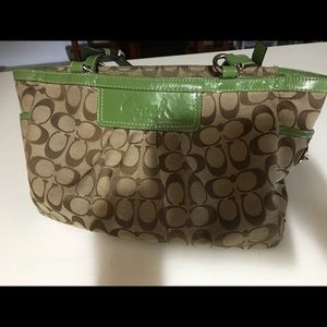Green and Khaki Coach Purse