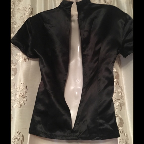 Vintage Satin Asian Mandarin Authentic Wedding Top - Picture 5 of 8