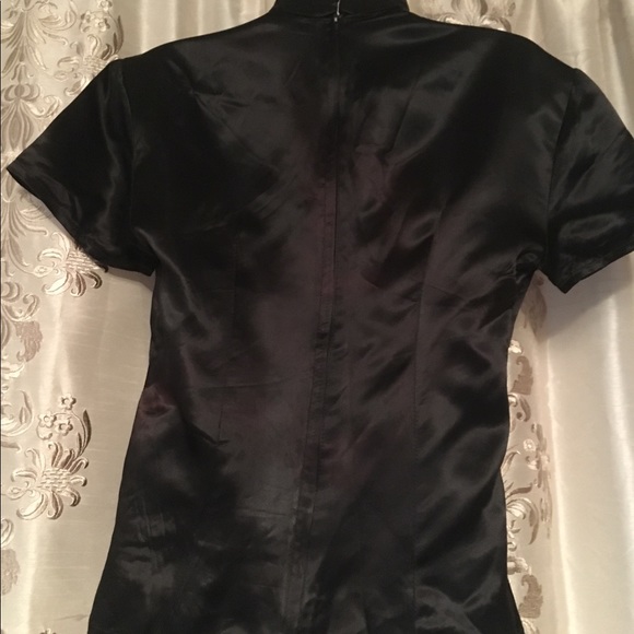 Vintage Satin Asian Mandarin Authentic Wedding Top - Picture 4 of 8