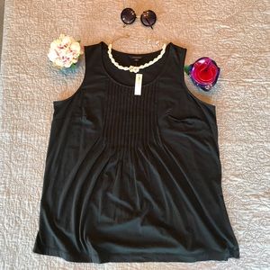 🌺Land's End Pleated Black Tank Top Blouse NWT🌺 🌺Land's End Pleated Black Tank Top Blouse NWT🌺