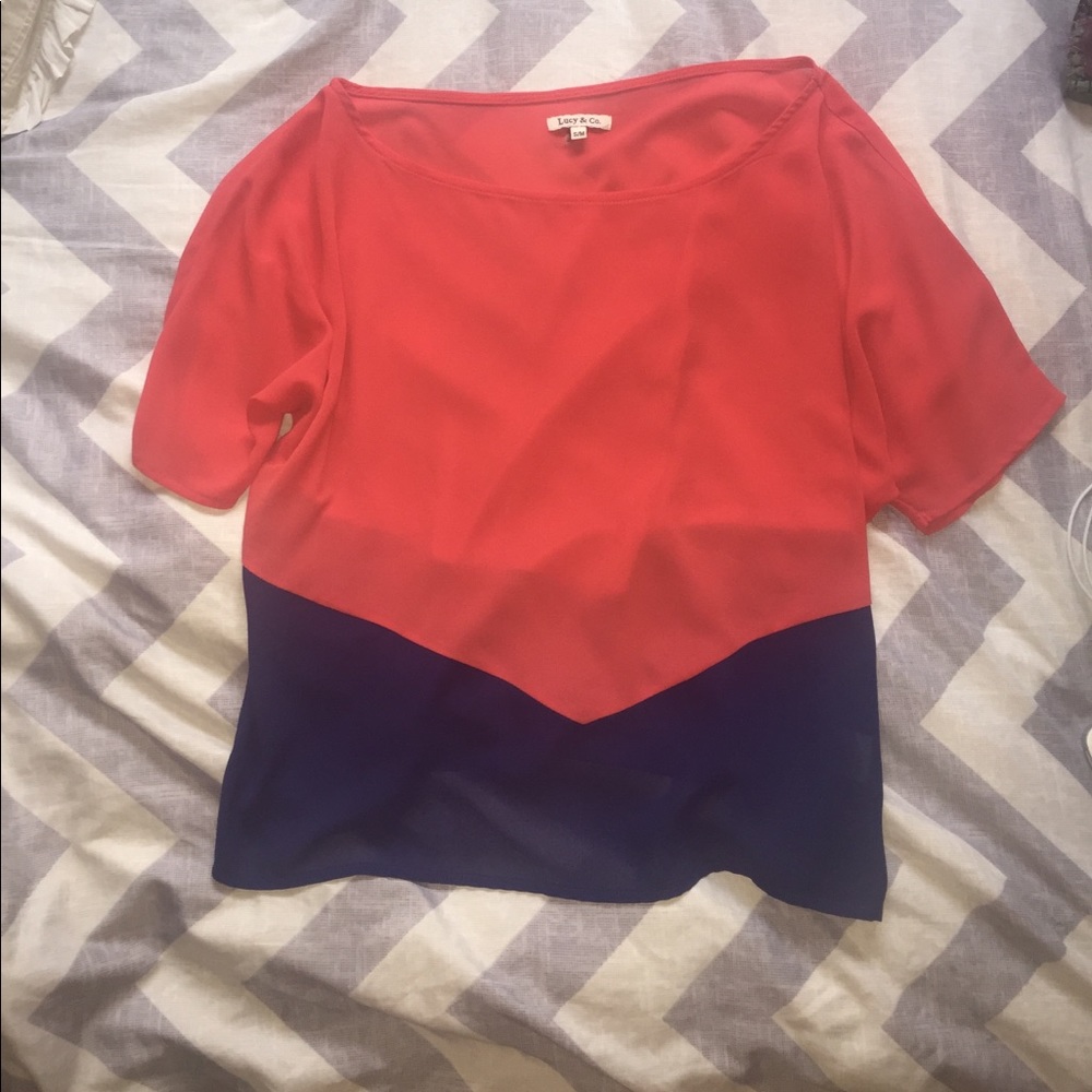 Lucy & Co color block blouse