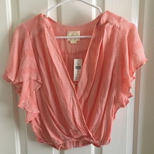 Anthropologie peach crop top. NWT Anthropologie peach crop top. NWT