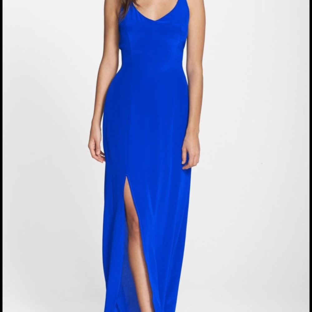 Blue silk gown
