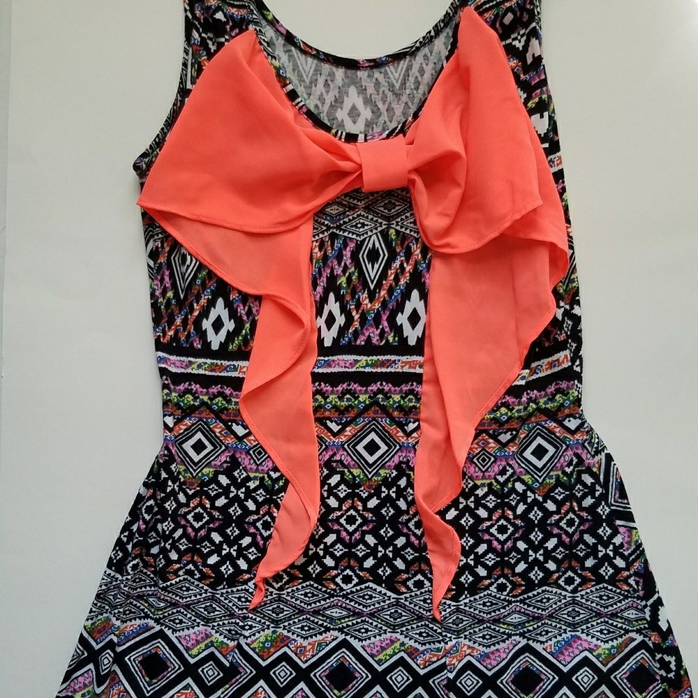 Women's Aztec Dress with Big Bow in back