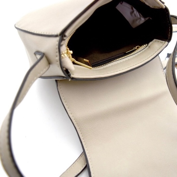 TAN Flower Embroidered Flap Crossbody Bag - Picture 6 of 6