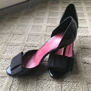 Kate Spade Black Patent Peep-Toe Pumps