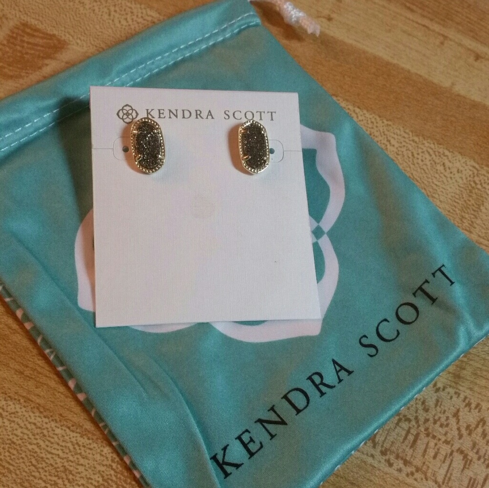 Gold Ellie Stud Drusy Earrings