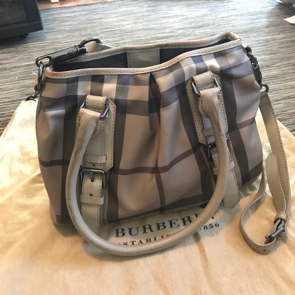 Burberry Natural Smoke Check Leather Northfield