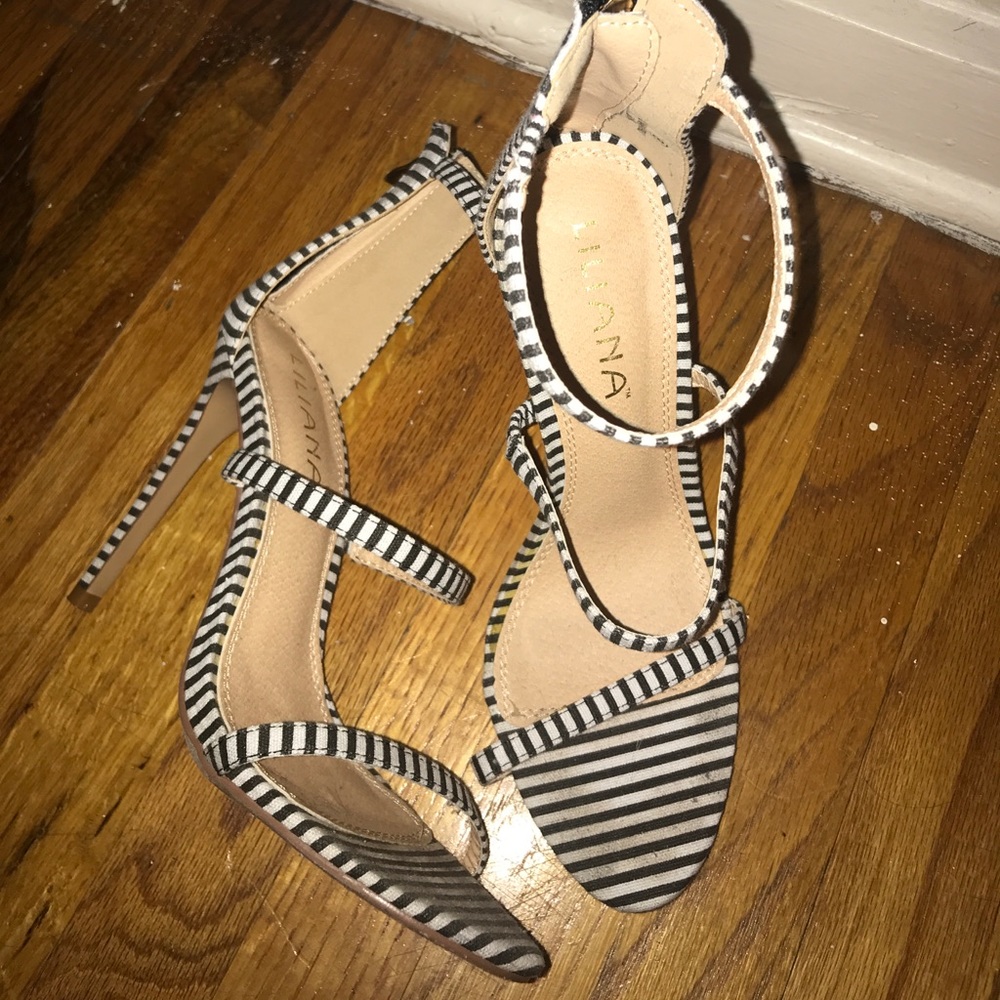 Liliana black and white heels - size 8