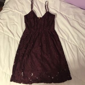 Maroon Lace Dress