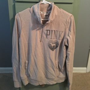 Women's PINK quarter zip sweater shirt sz M