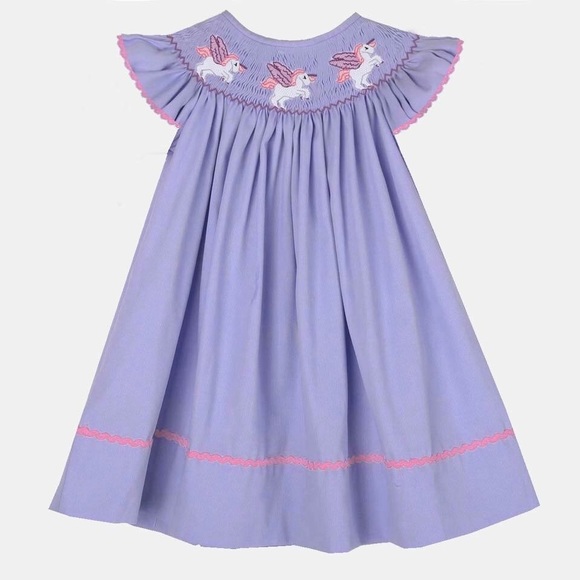 unicorn smocked dress