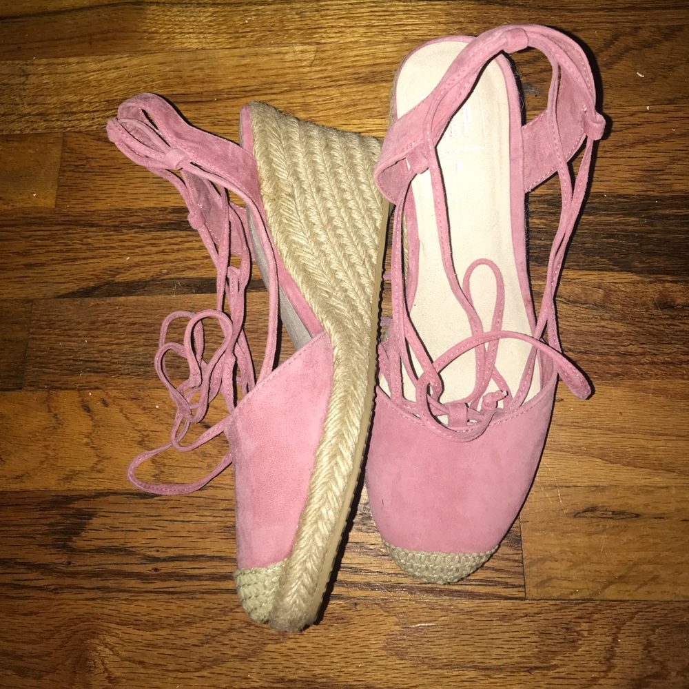 Pink GAP espadrille wedges - size 8