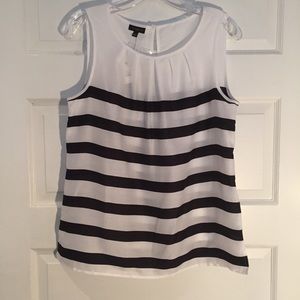 NWT navy/white stripe talbots sleeveless blouse