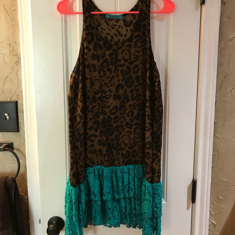 Cheetah print with lace dress