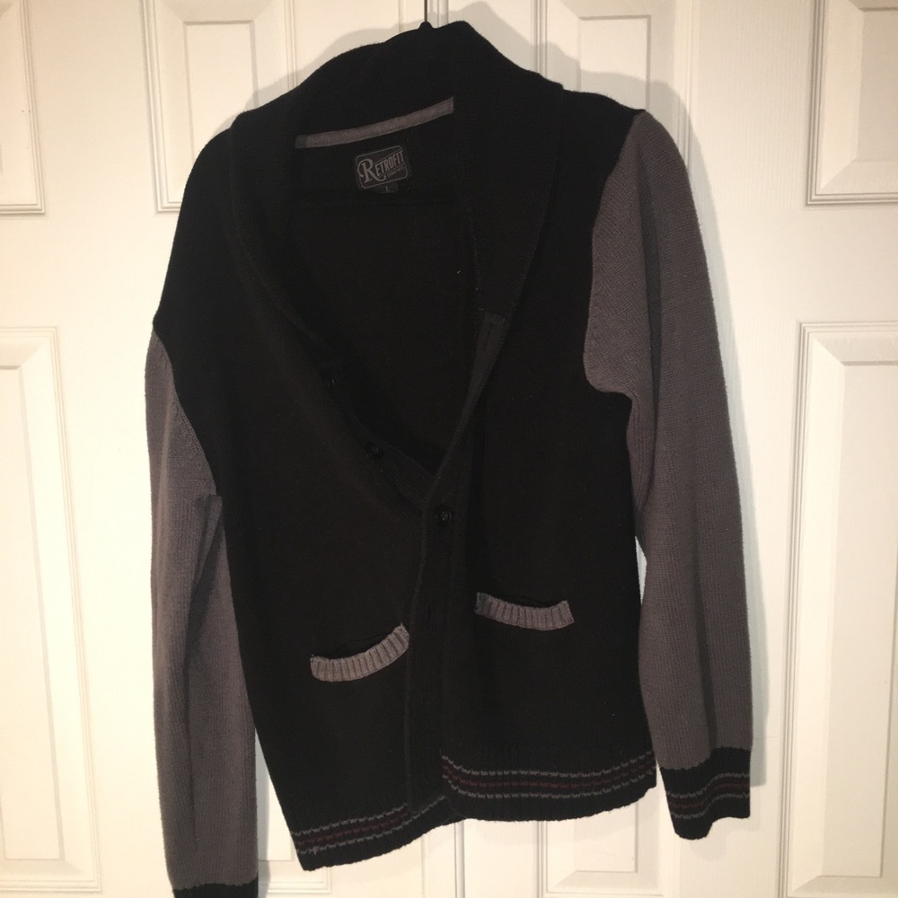 Retrofit Black and Grey Cardigan