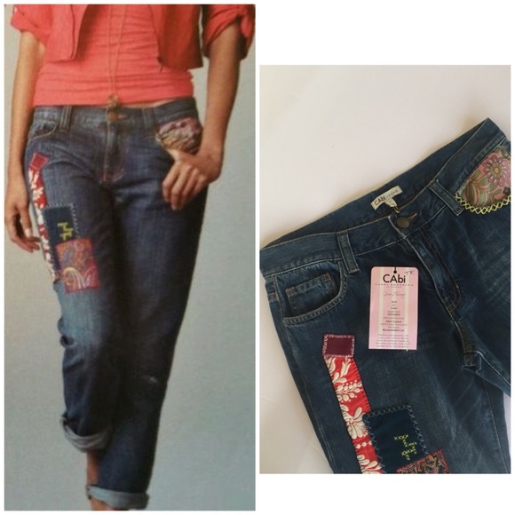 cabi patchwork jeans