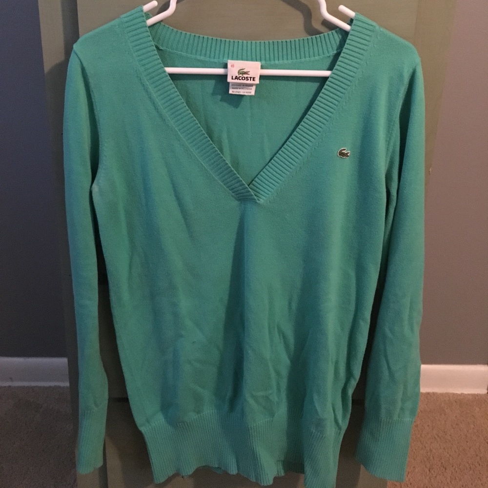 Authentic women's Lacoste V neck sweater size M