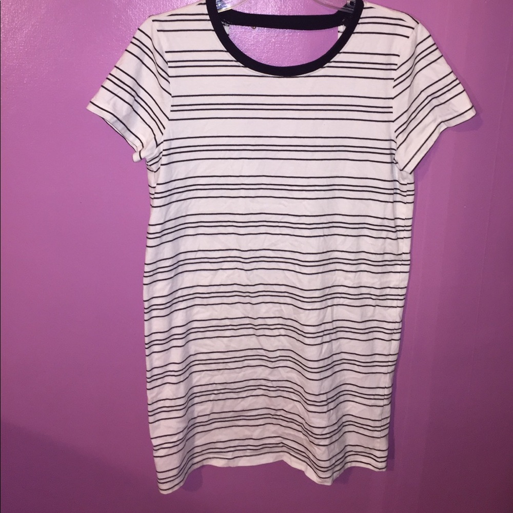 Casual Striped T-shirt Dress